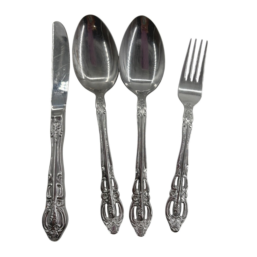 Vintage Oneida Stainless Flatware Brahms Pattern 4 Piece Replacement Lot 1980's